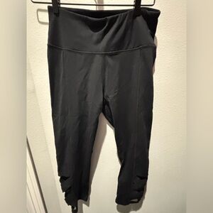 NWOT GAIAM Black Leggings with cutout design